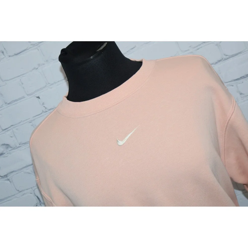 Nike Crewneck Sweatshirt Women XXS Peach Pink Oversized Mini Swoosh **